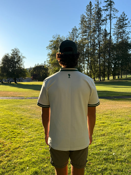 Heritage Polo Cream & Forest Green