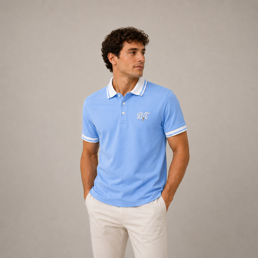 Heritage Polo Carolina Blue / White