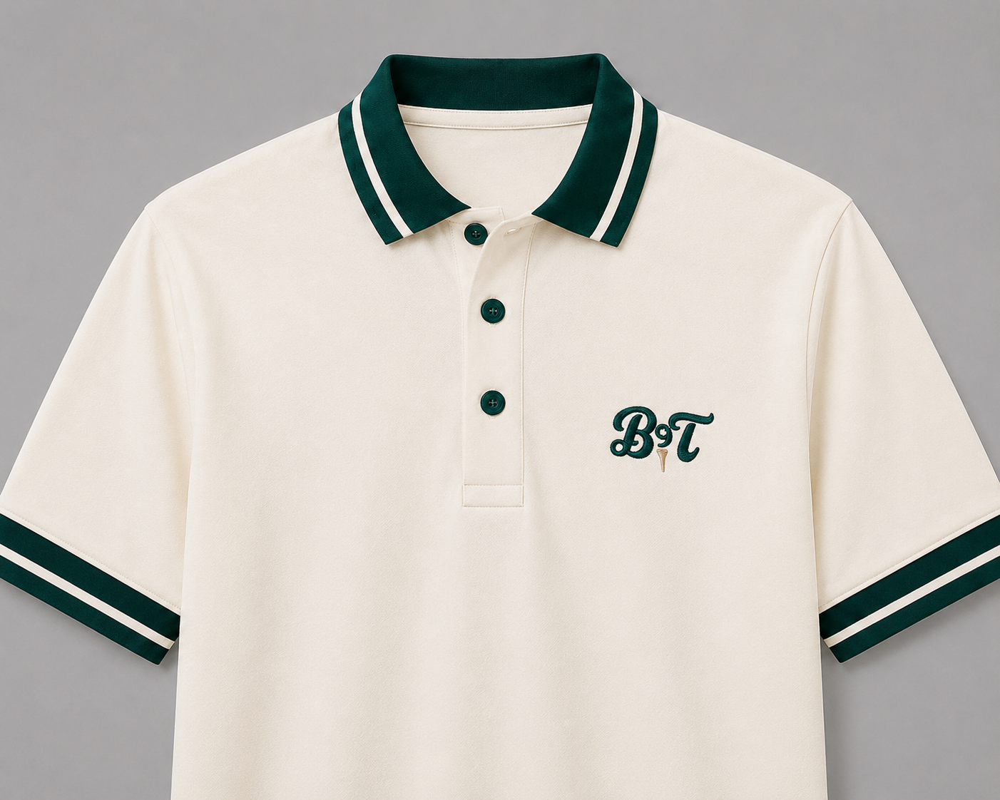 Heritage Polo Cream/ Forest Green