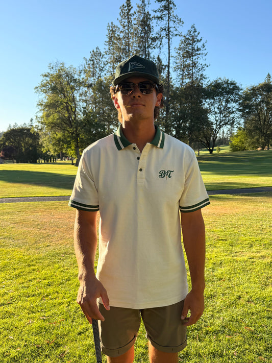 Heritage Polo Cream & Forest Green