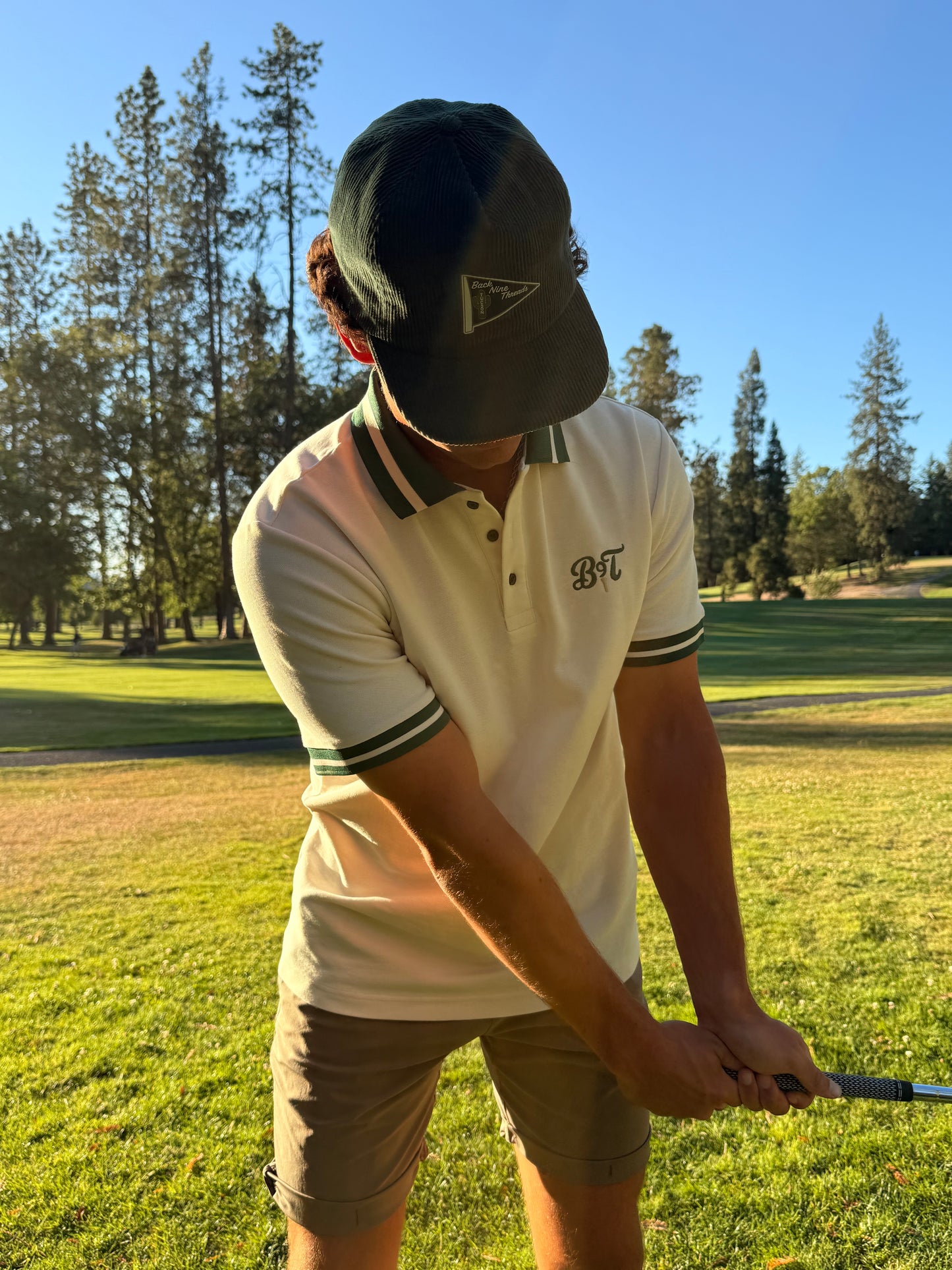 Heritage Polo Cream & Forest Green