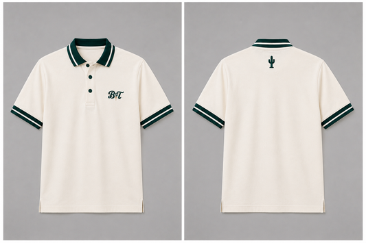 Heritage Polo Cream/ Forest Green